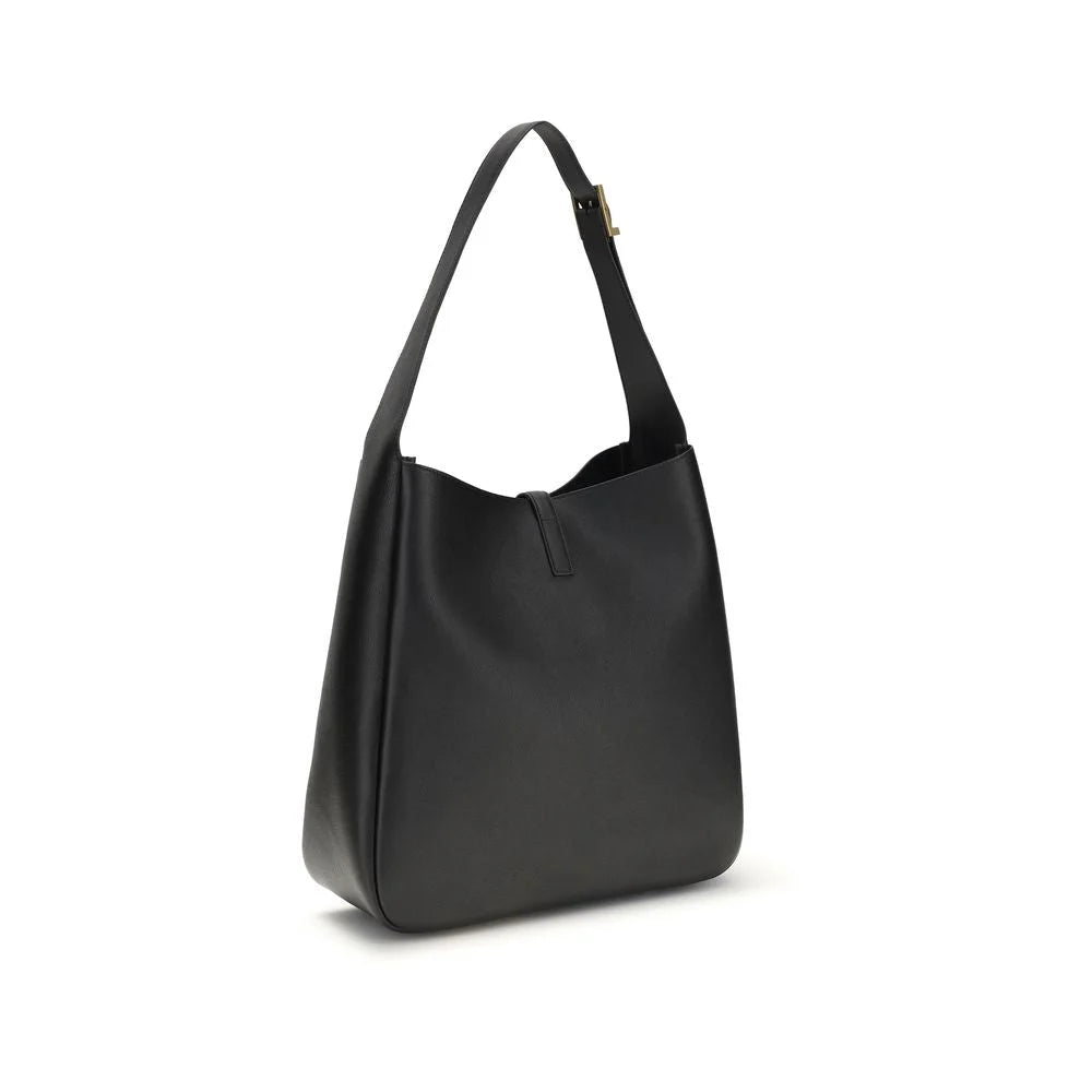 Borsa a tracolla Saint Laurent in pelle di vitello nera Bos Taurus