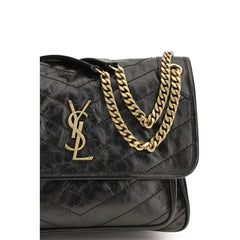 תיק כתף מעור פרה שחור של Saint Laurent