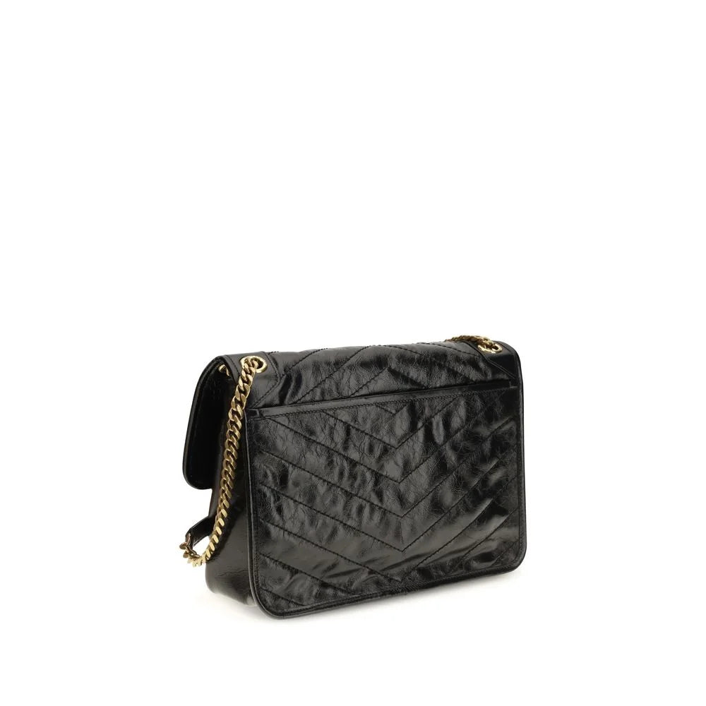 תיק כתף מעור פרה שחור של Saint Laurent
