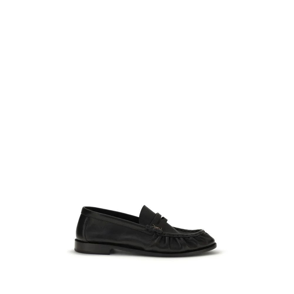 Saint Laurent Black Calf Leather Bos Taurus Slip-On Loafers - EU42.5/US9.5