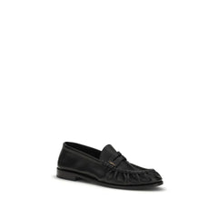 Saint Laurent Black Calf Leather Bos Taurus Slip-On Loafers - EU42.5/US9.5