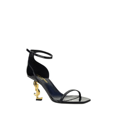Saint Laurent Black Calf Leather Bos Taurus Stiletto Heel Sandals