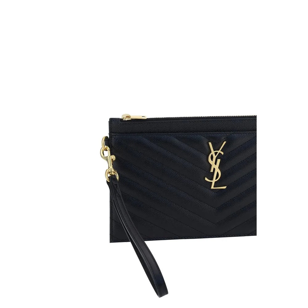 Saint Laurent Black Calf Leather Bos Taurus Wallet