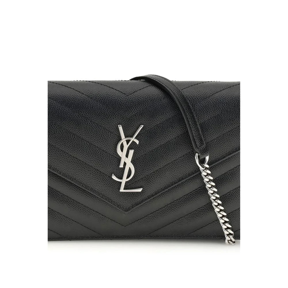 Carteira Saint Laurent Preto Couro de Vaca Bos Taurus