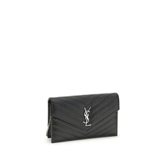 Carteira Saint Laurent Preto Couro de Vaca Bos Taurus