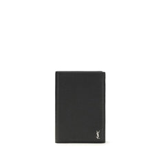 Saint Laurent שחור עור עגל Bos Taurus ארנק