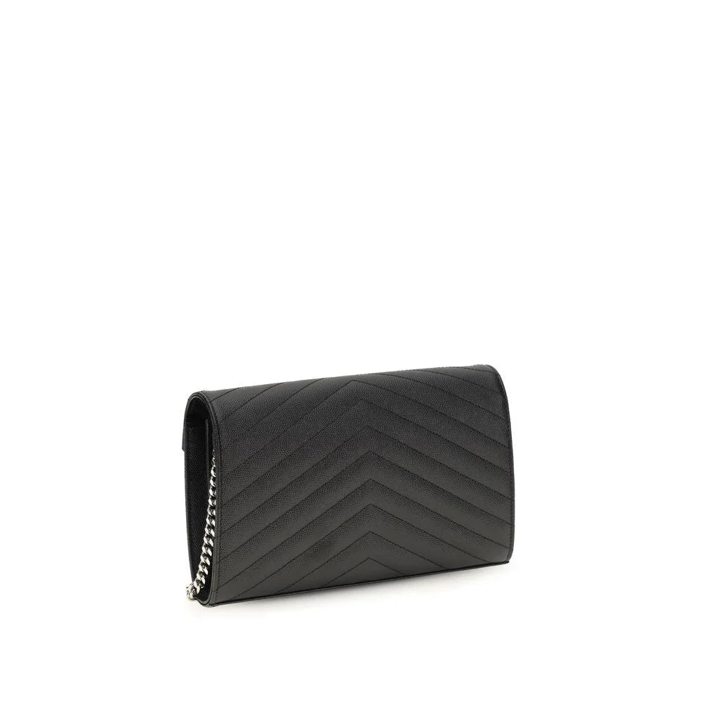 Saint Laurent Svarta Kalvskinn Bos Taurus Plånbok