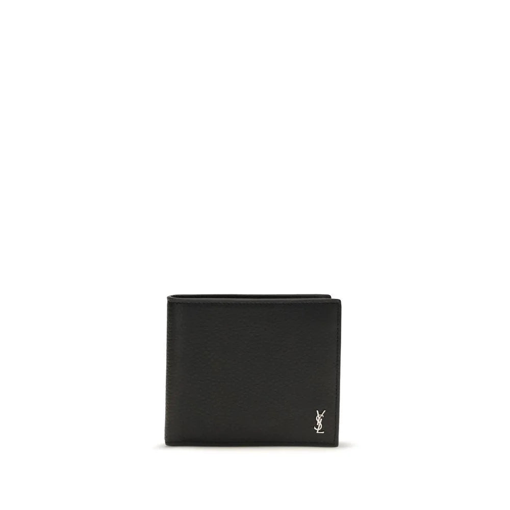 ארנק עור פרות' חום של Saint Laurent