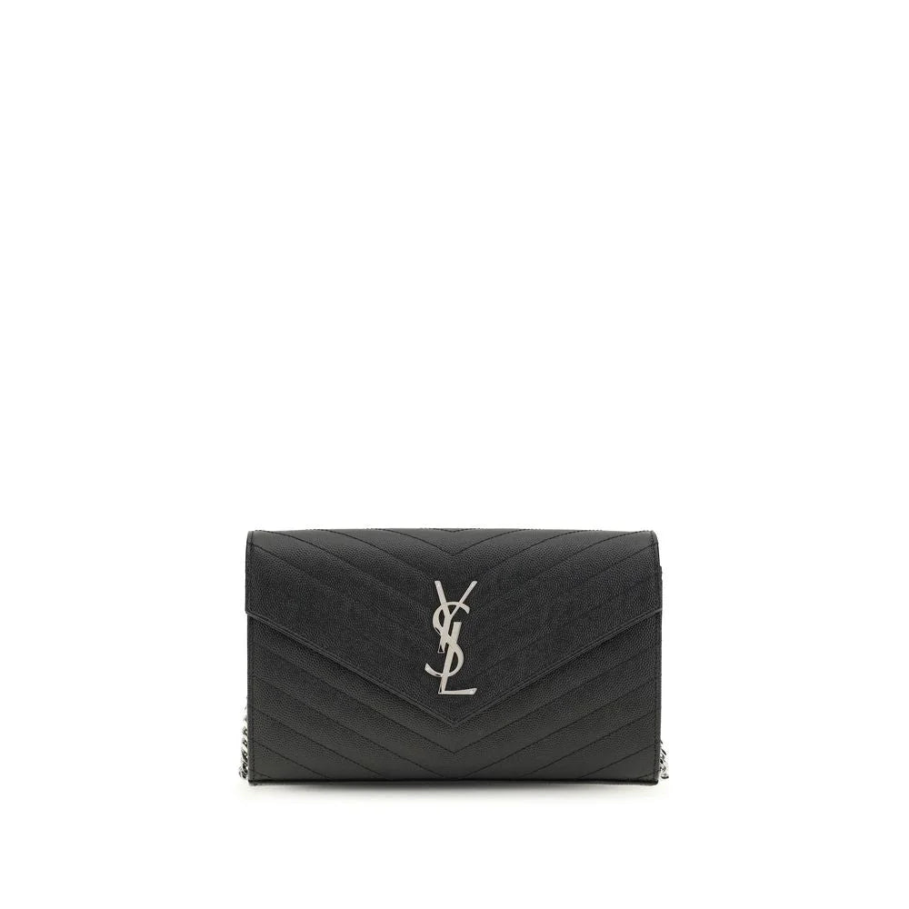 Saint Laurent Svarta Kalvskinn Bos Taurus Plånbok