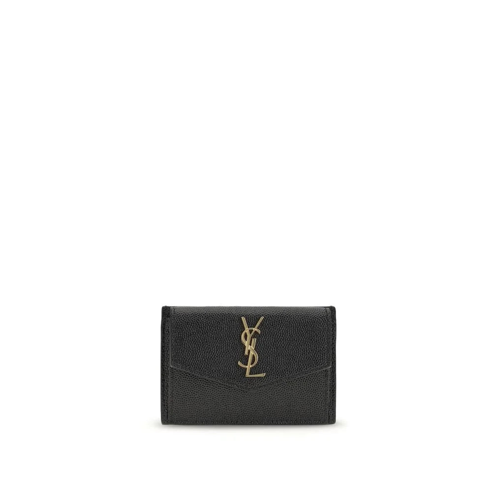 Saint Laurent Fekete Bőrből Valuta Tartó