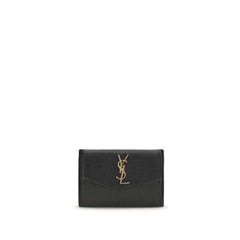 Saint Laurent Fekete Bőrből Valuta Tartó
