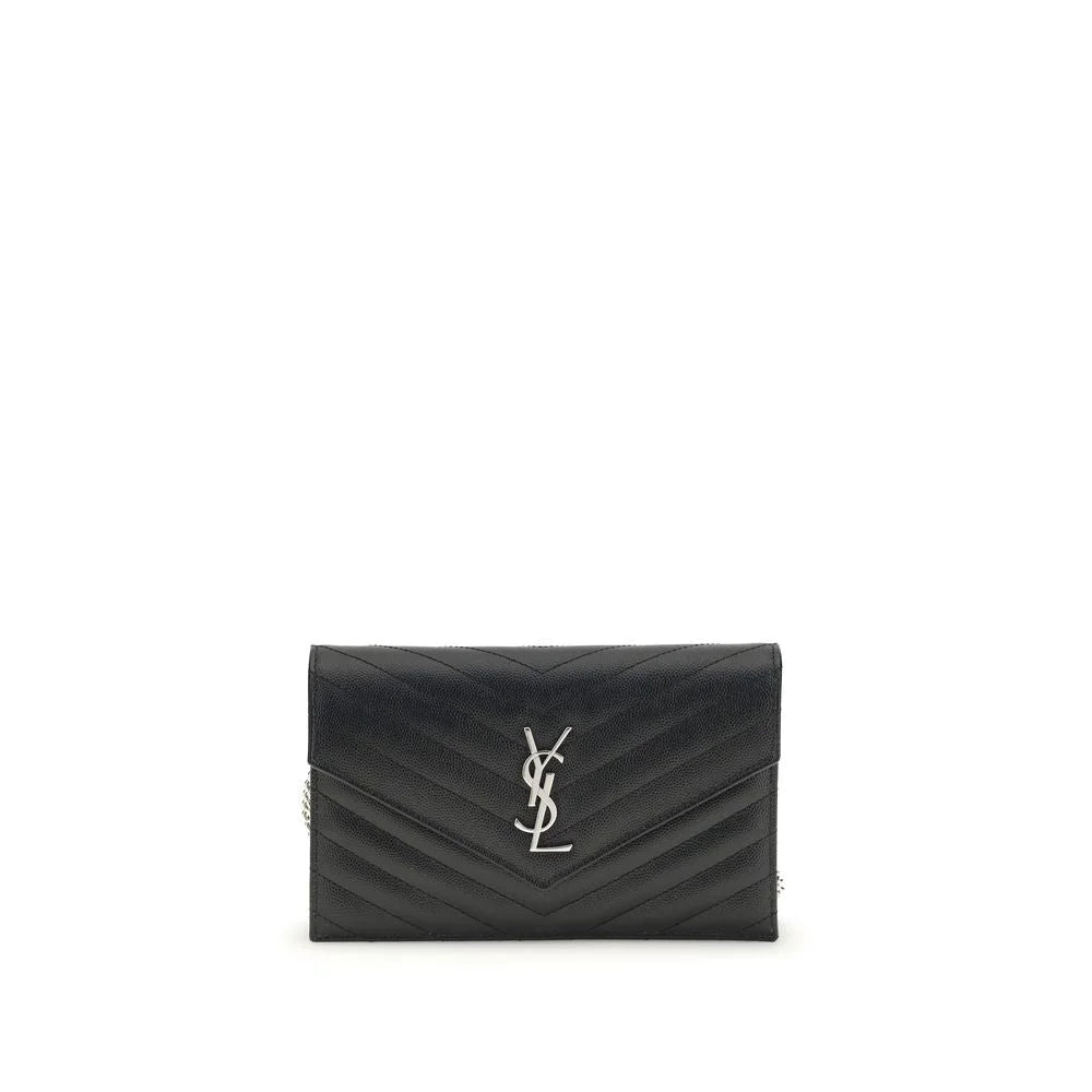 Carteira Saint Laurent Preto Couro de Vaca Bos Taurus