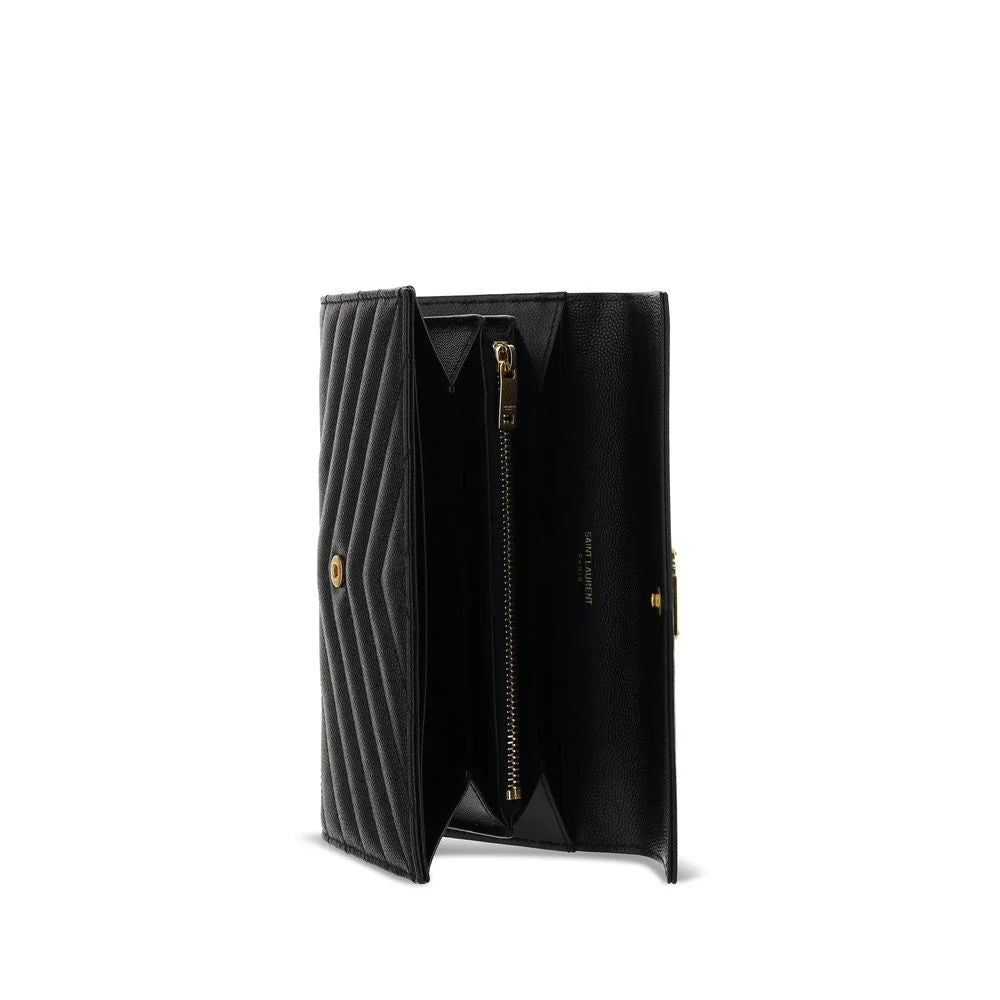 Saint Laurent Black Calf Leather Bos Taurus Wallet
