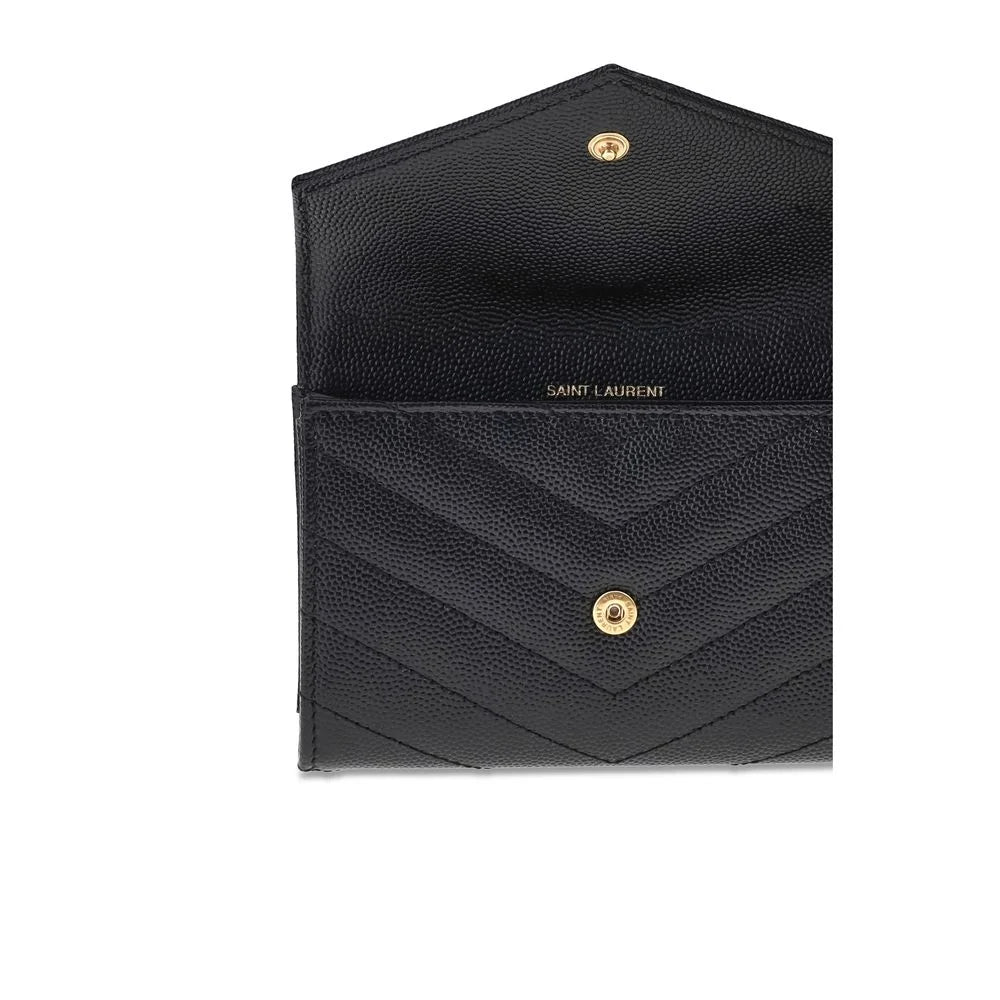 Saint Laurent Black Calf Leather Bos Taurus Wallet