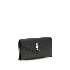 Saint Laurent Svarta Kalvskinn Bos Taurus Plånbok