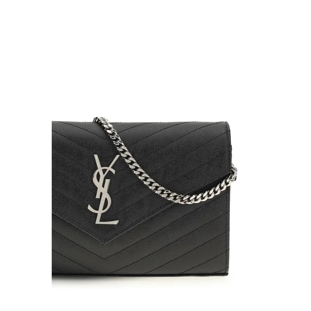 Saint Laurent Svarta Kalvskinn Bos Taurus Plånbok