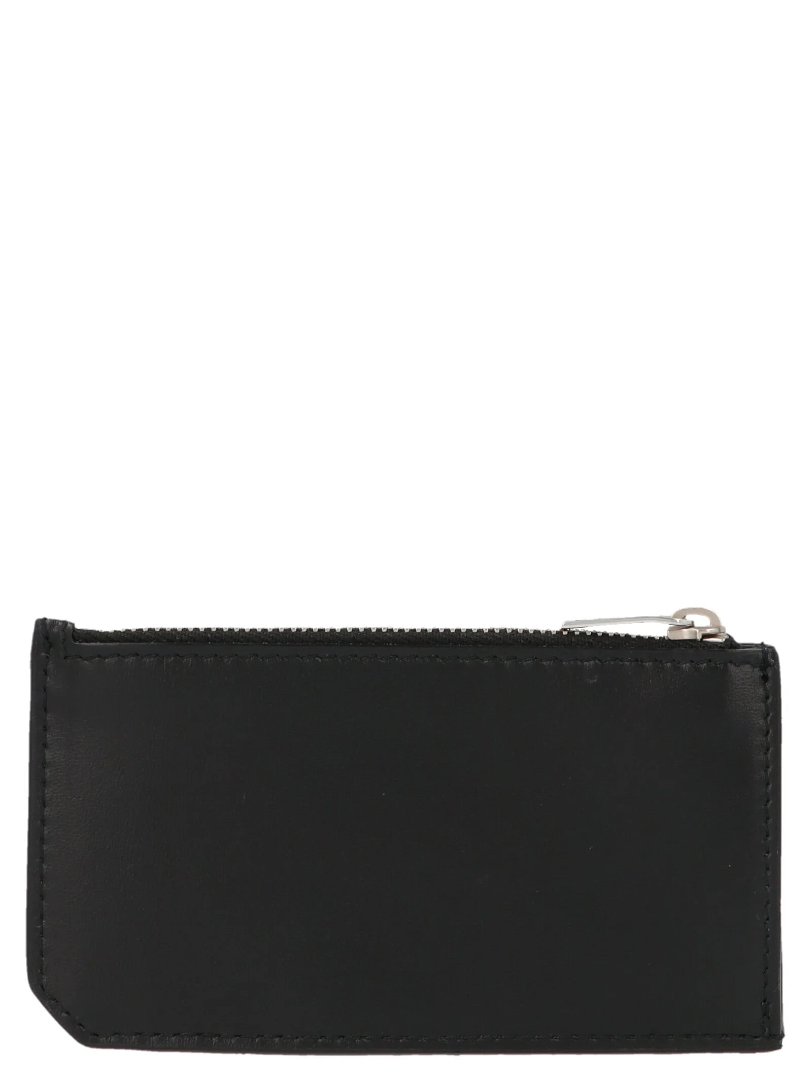 Porta-cartões em couro preto Saint Laurent