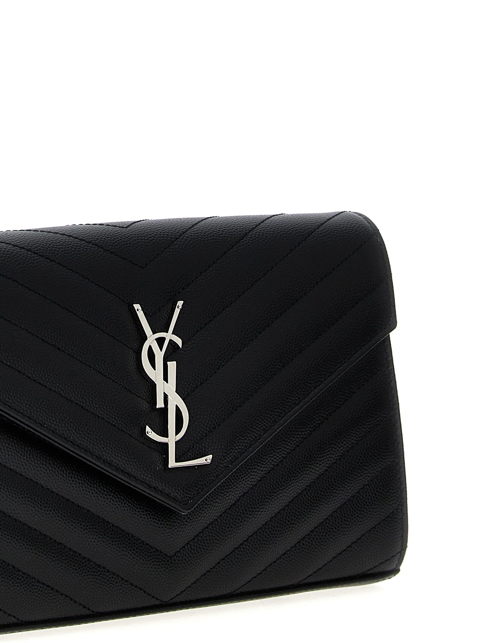Saint Laurent Black Calfskin Clutch Bag