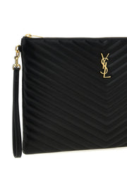 Saint Laurent Black Calfskin Clutch Bag