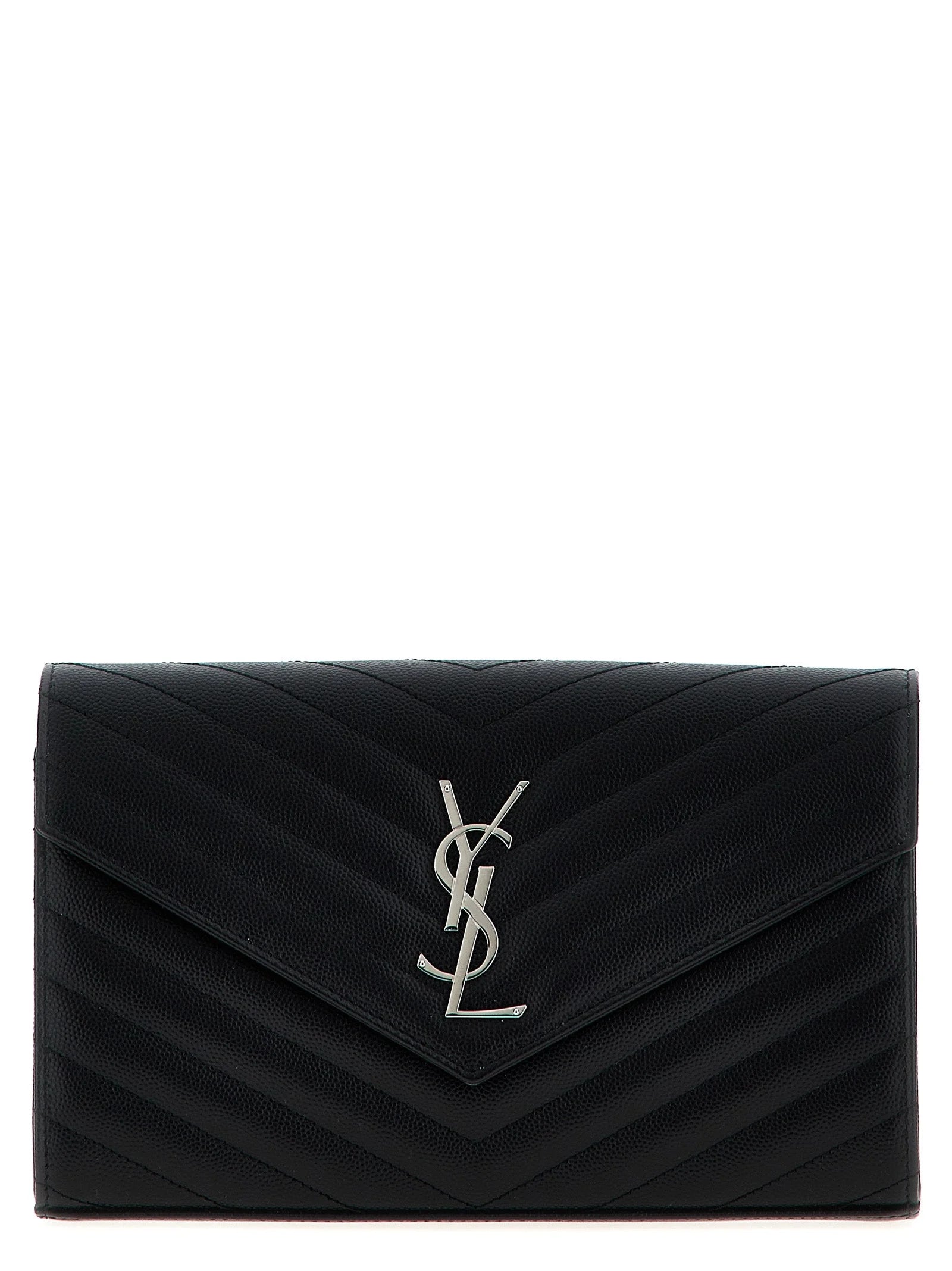 Saint Laurent Black Calfskin Clutch Bag