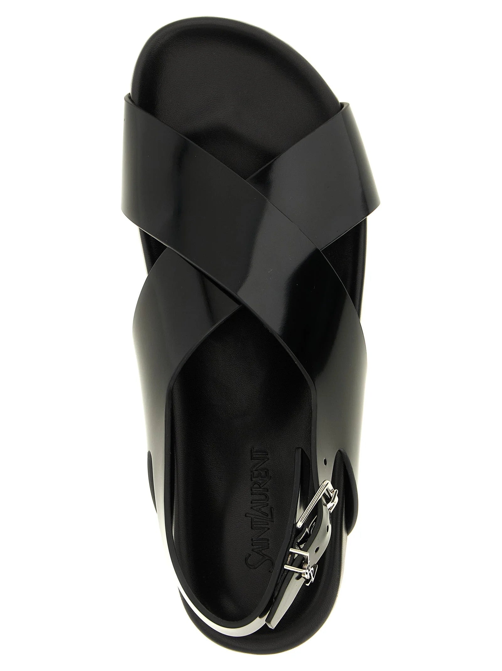 Saint Laurent Black Calfskin Flat Sandals - EU 42 | US 9