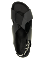 Saint Laurent Black Calfskin Flat Sandals - EU 42 | US 9