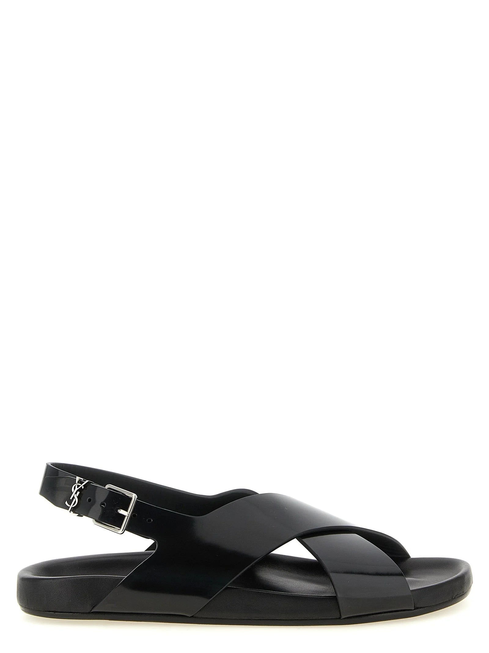 Saint Laurent Black Calfskin Flat Sandals - EU 42 | US 9