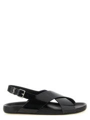 Saint Laurent Black Calfskin Flat Sandals - EU 42 | US 9