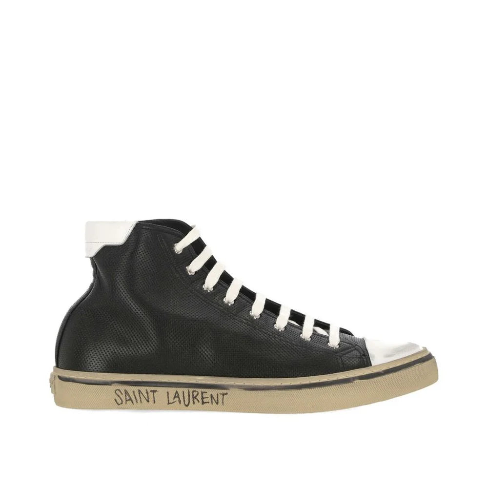 Saint Laurent Black Calfskin High Top Sneakers - EU41/US8
