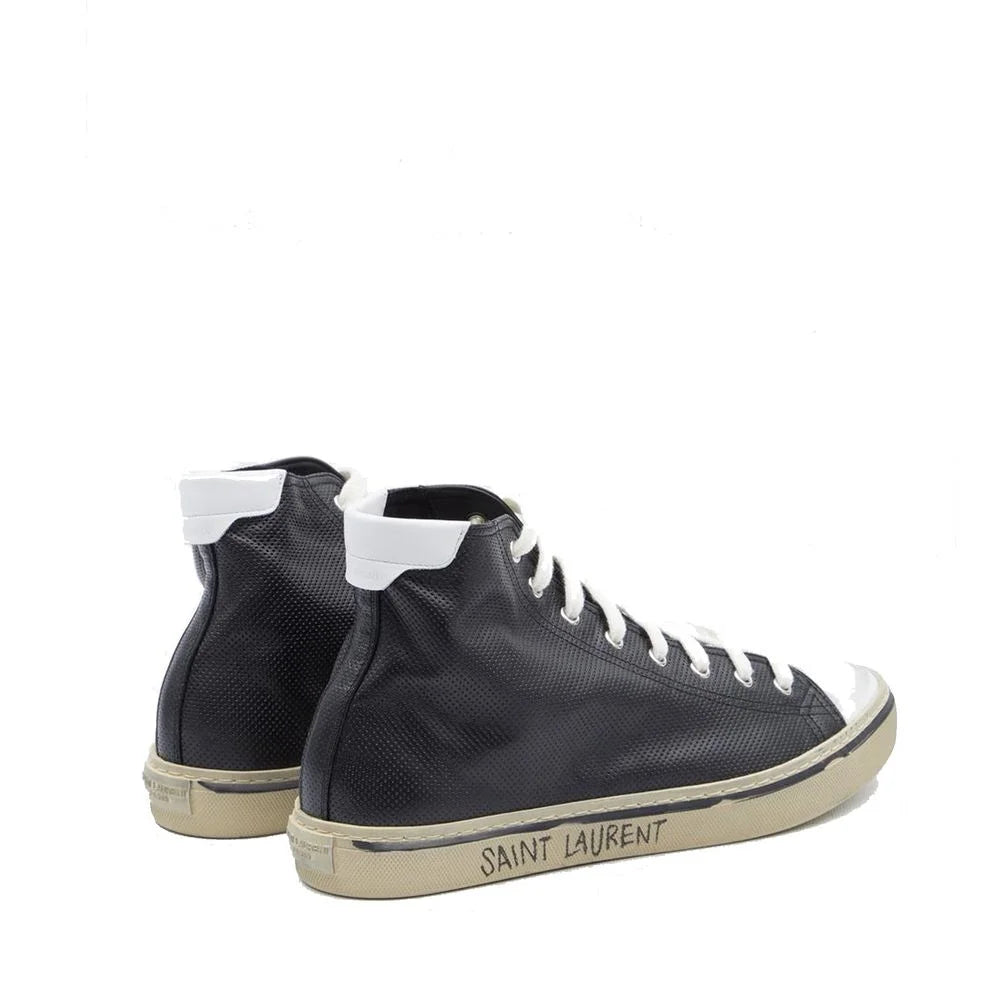 Saint Laurent Black Calfskin High Top Sneakers - EU41/US8