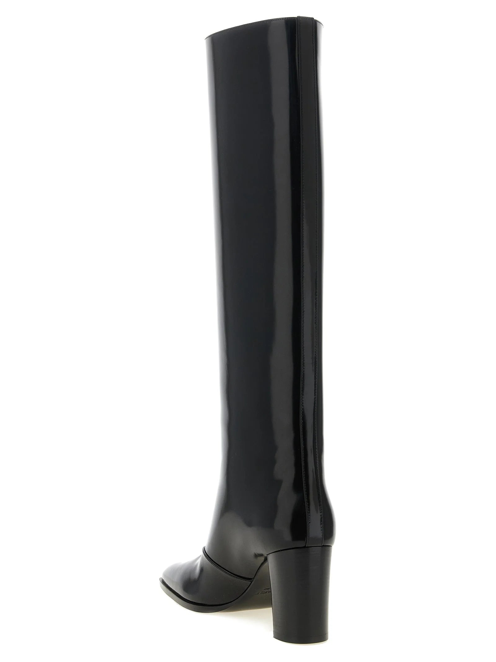 Saint Laurent Black Calfskin Over The Knee