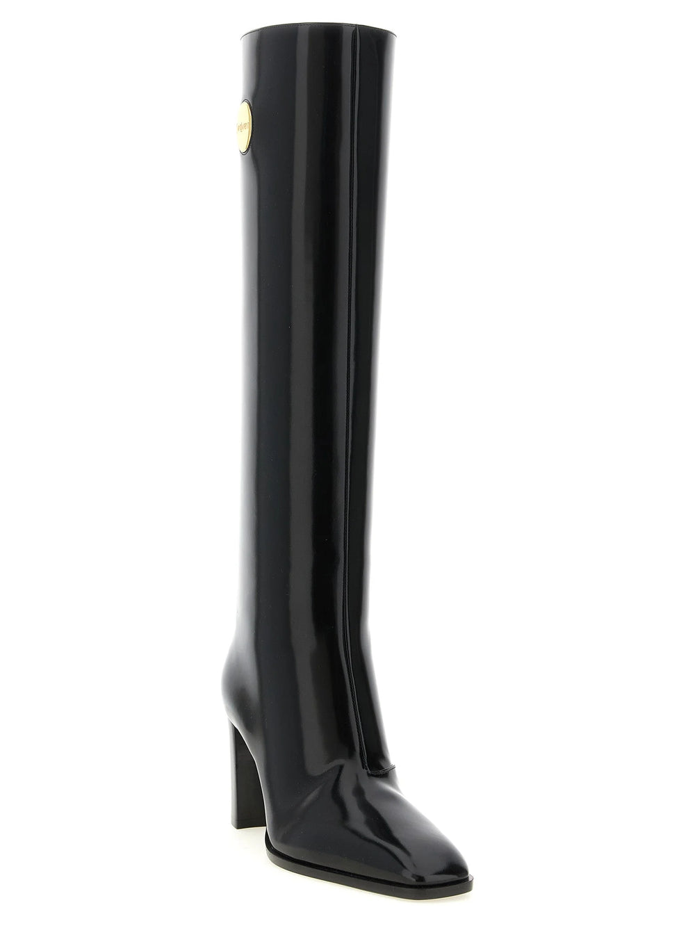 Saint Laurent Black Calfskin Over The Knee