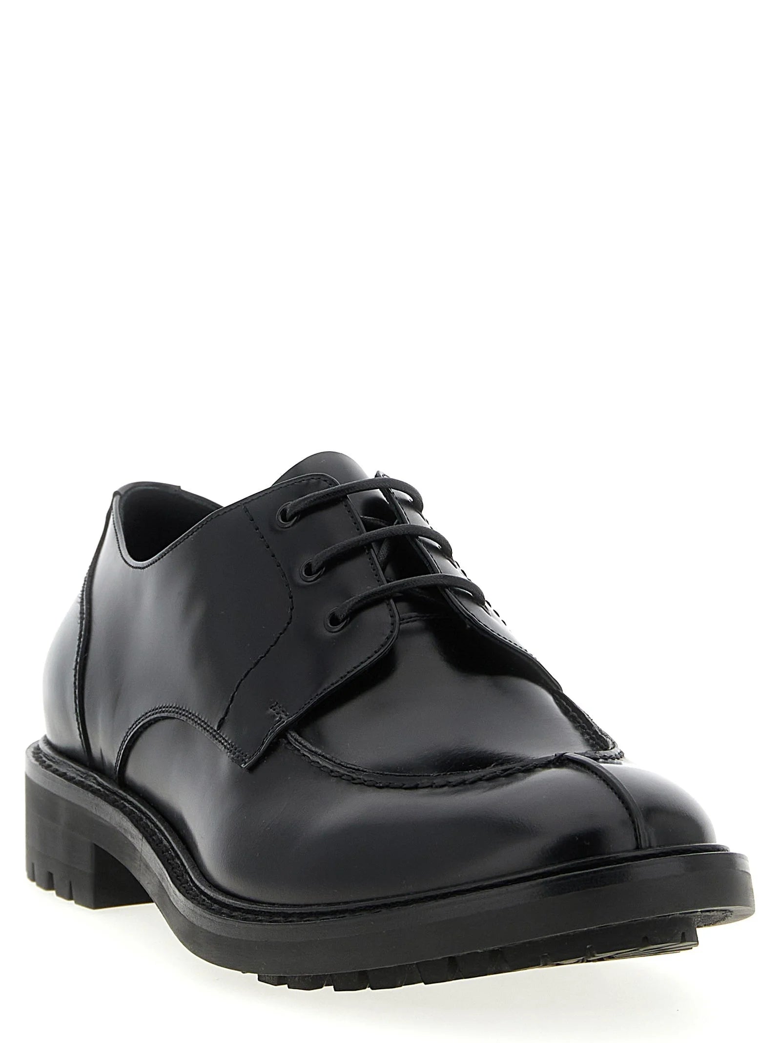 Saint Laurent Black Calfskin Oxfords And Derbies