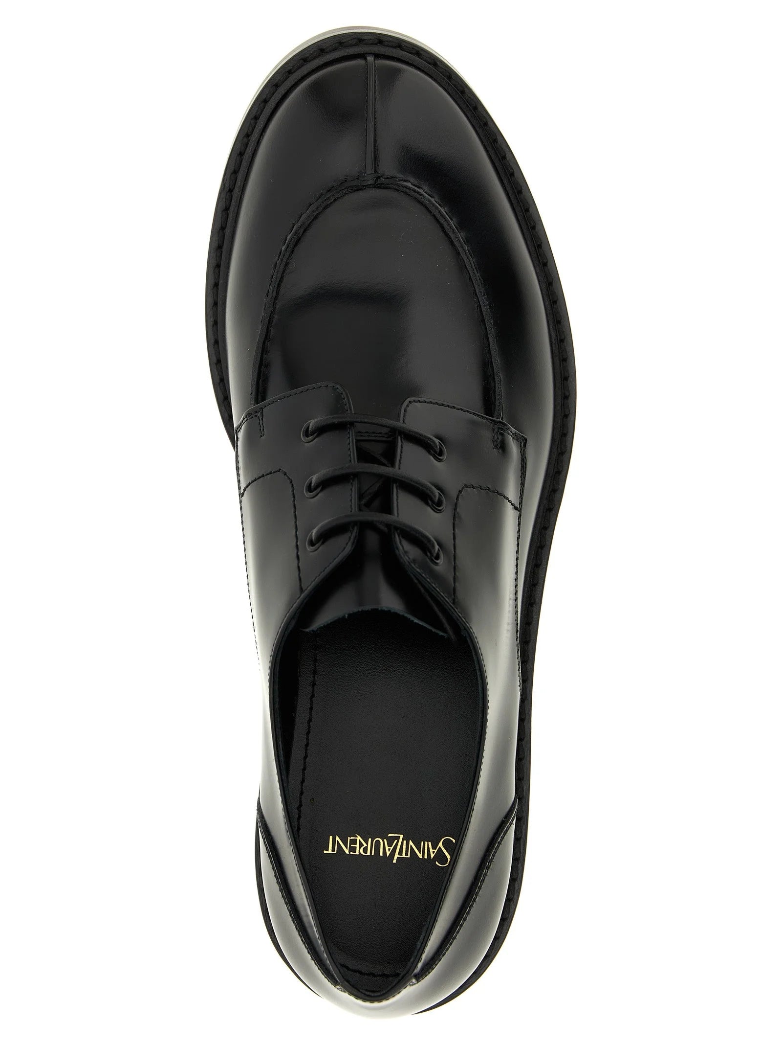 Saint Laurent Black Calfskin Oxfords And Derbies