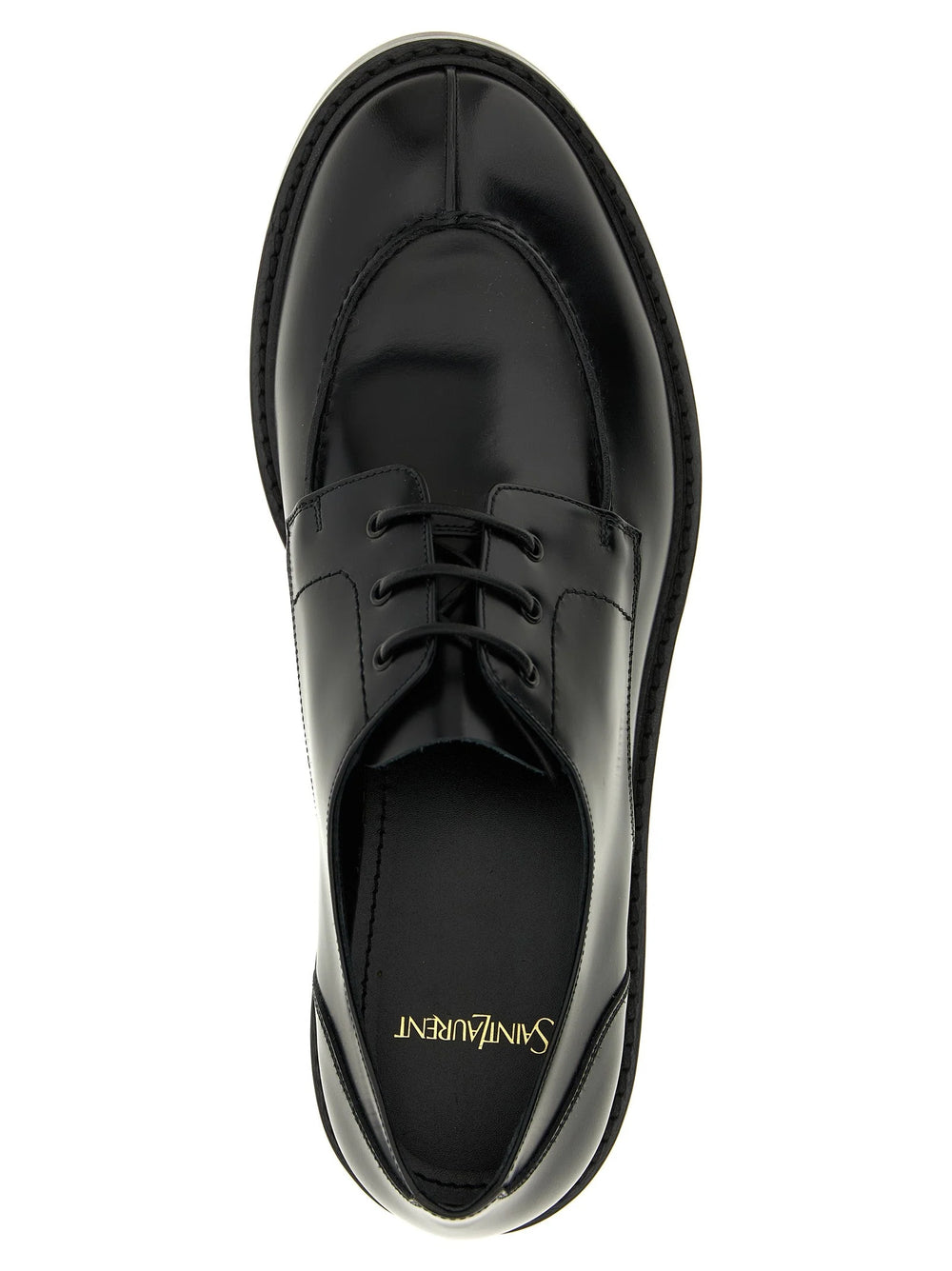 Saint Laurent Black Calfskin Oxfords And Derbies