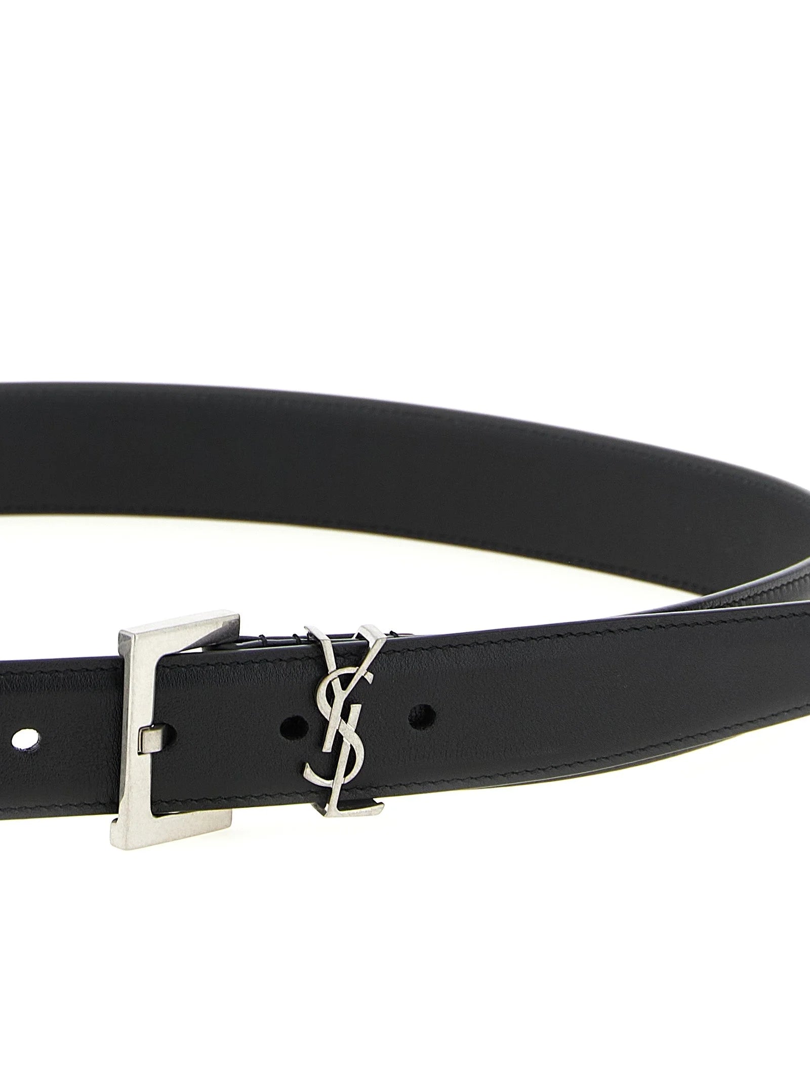 Saint Laurent Black Calfskin Regular Belt - 70 cm / 28 Inches