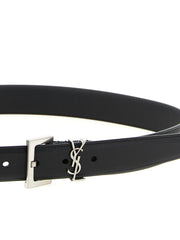 Saint Laurent Black Calfskin Regular Belt