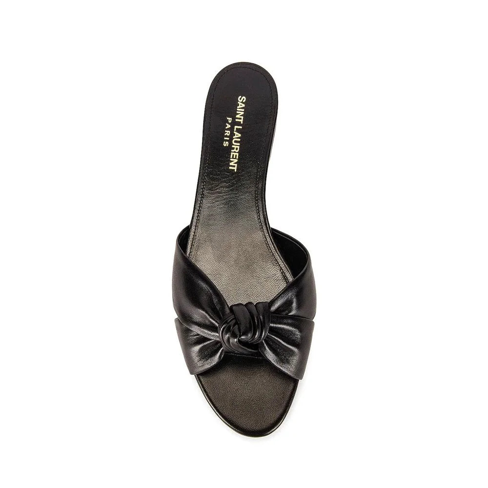 Saint Laurent Black Calfskin Slides - EU36.5/US6.5