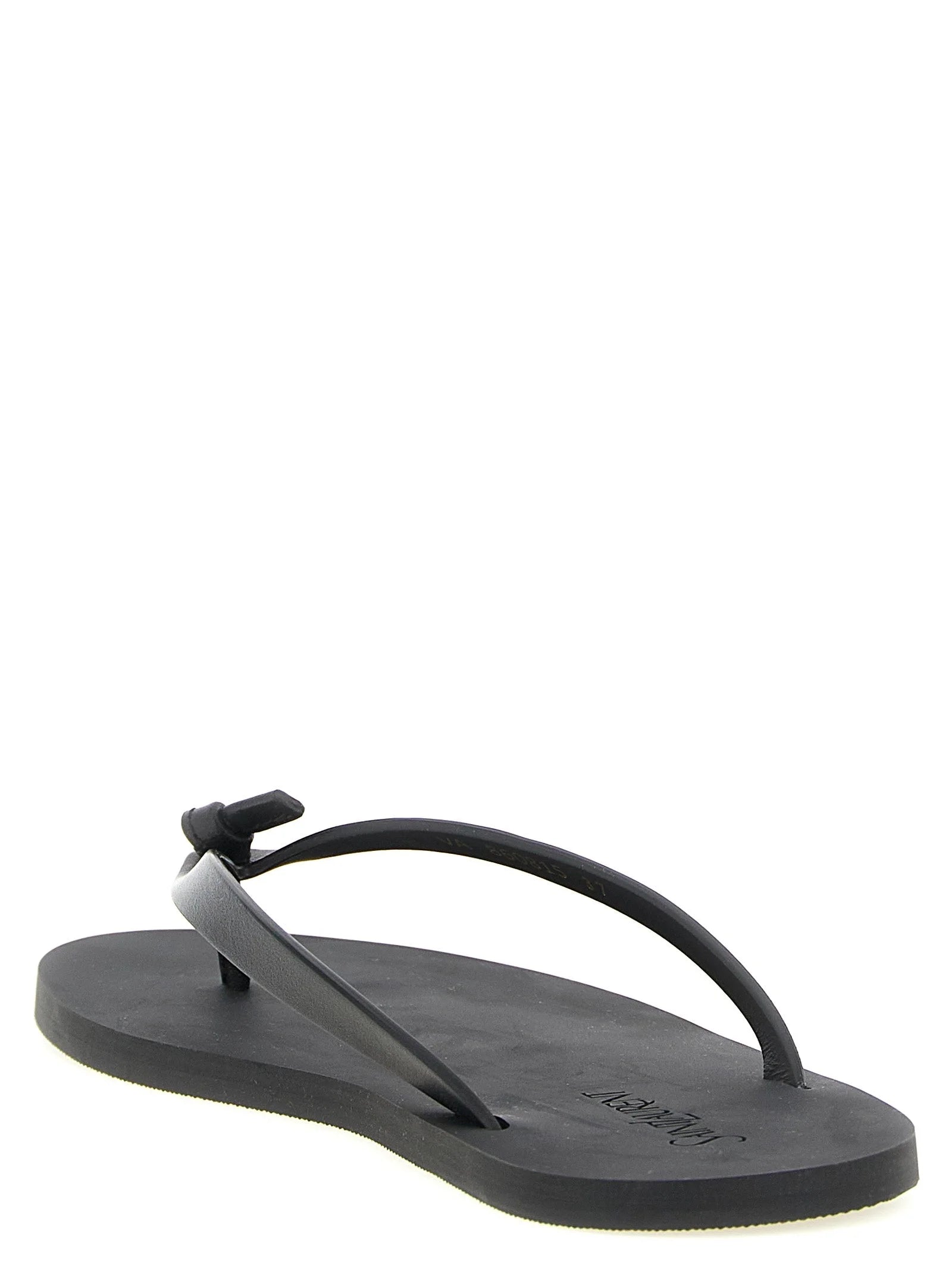 Saint Laurent Black Calfskin Slides - EU36/US6