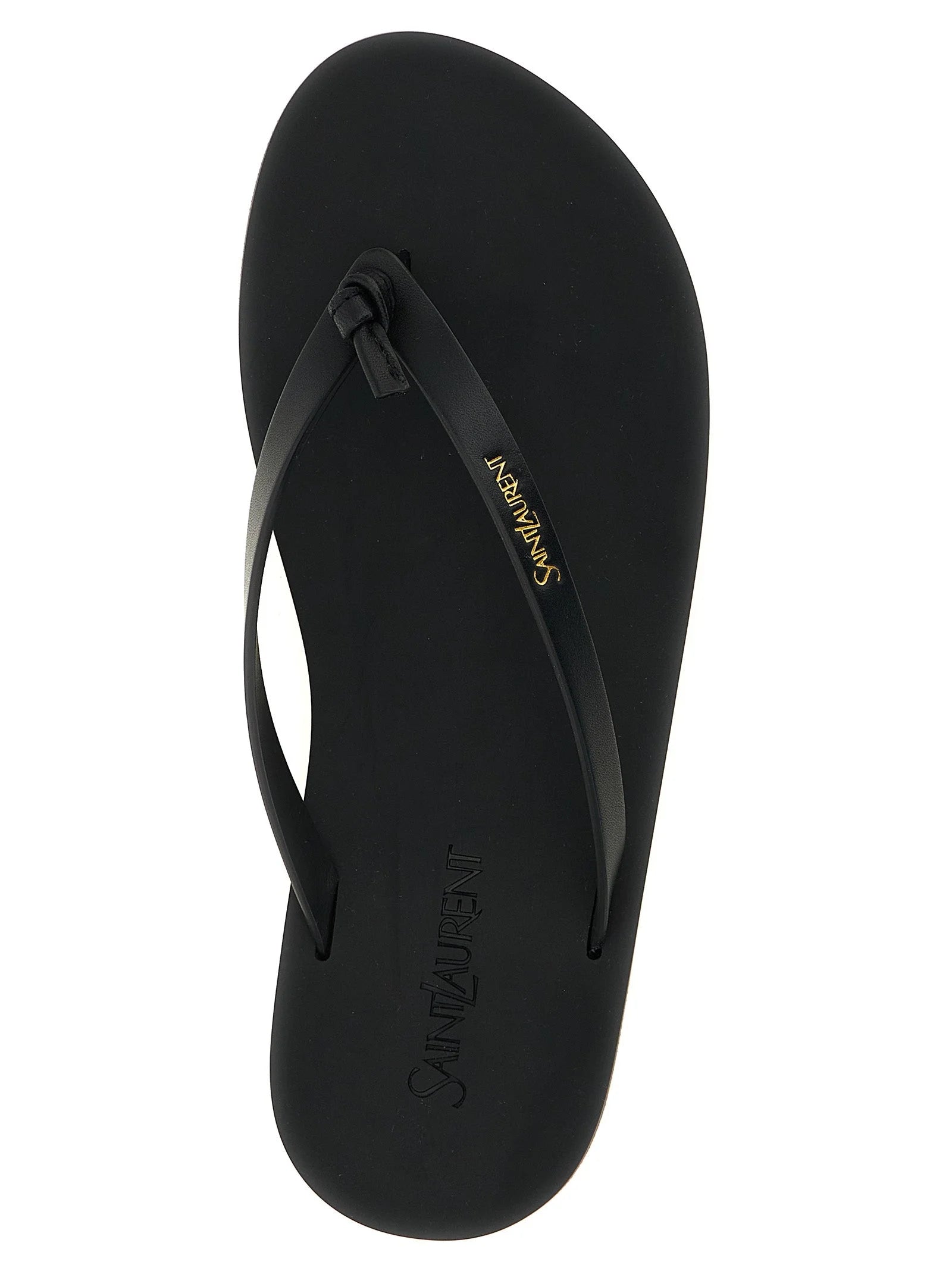 Saint Laurent Black Calfskin Slides - EU36/US6