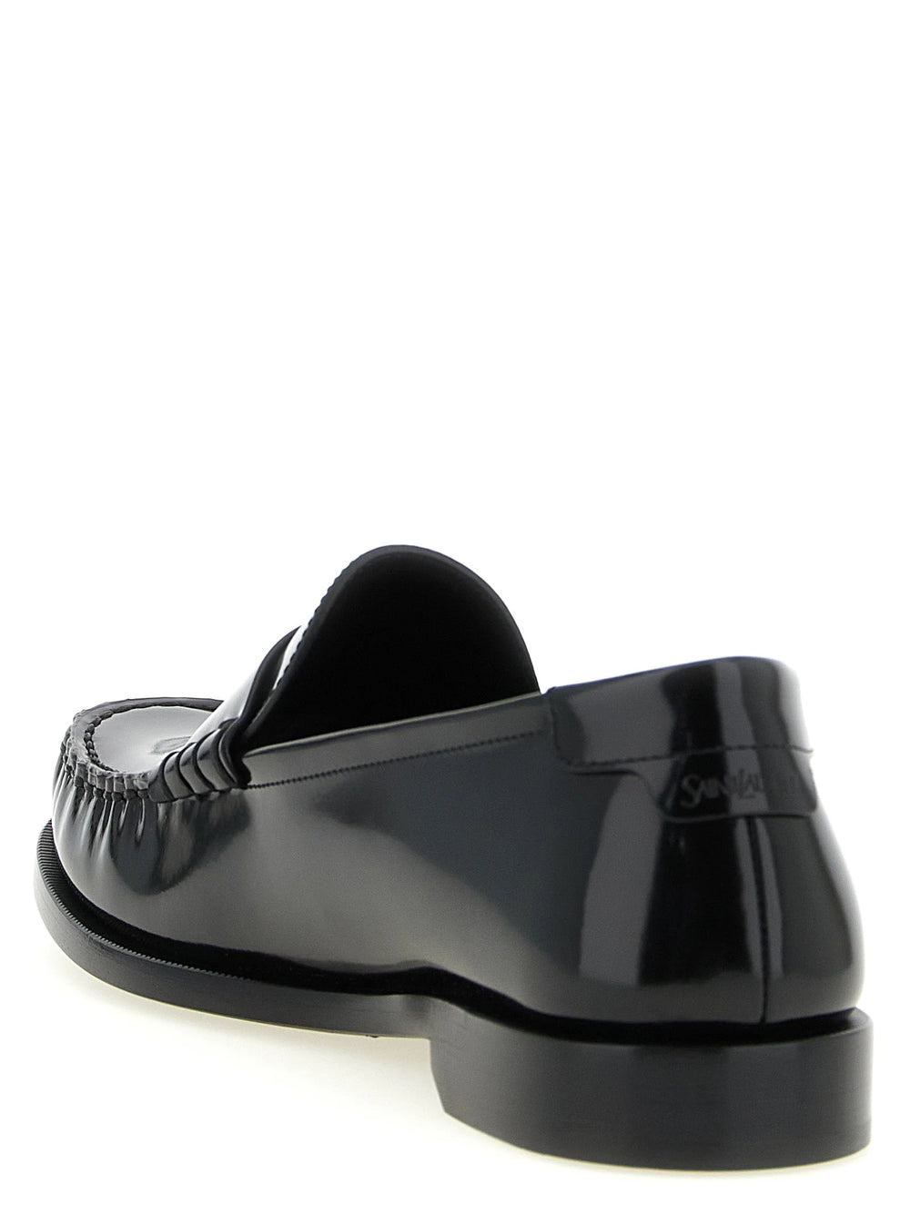 Saint Laurent Black Calfskin Slip-On Loafers