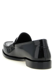 Saint Laurent Black Calfskin Slip-On Loafers