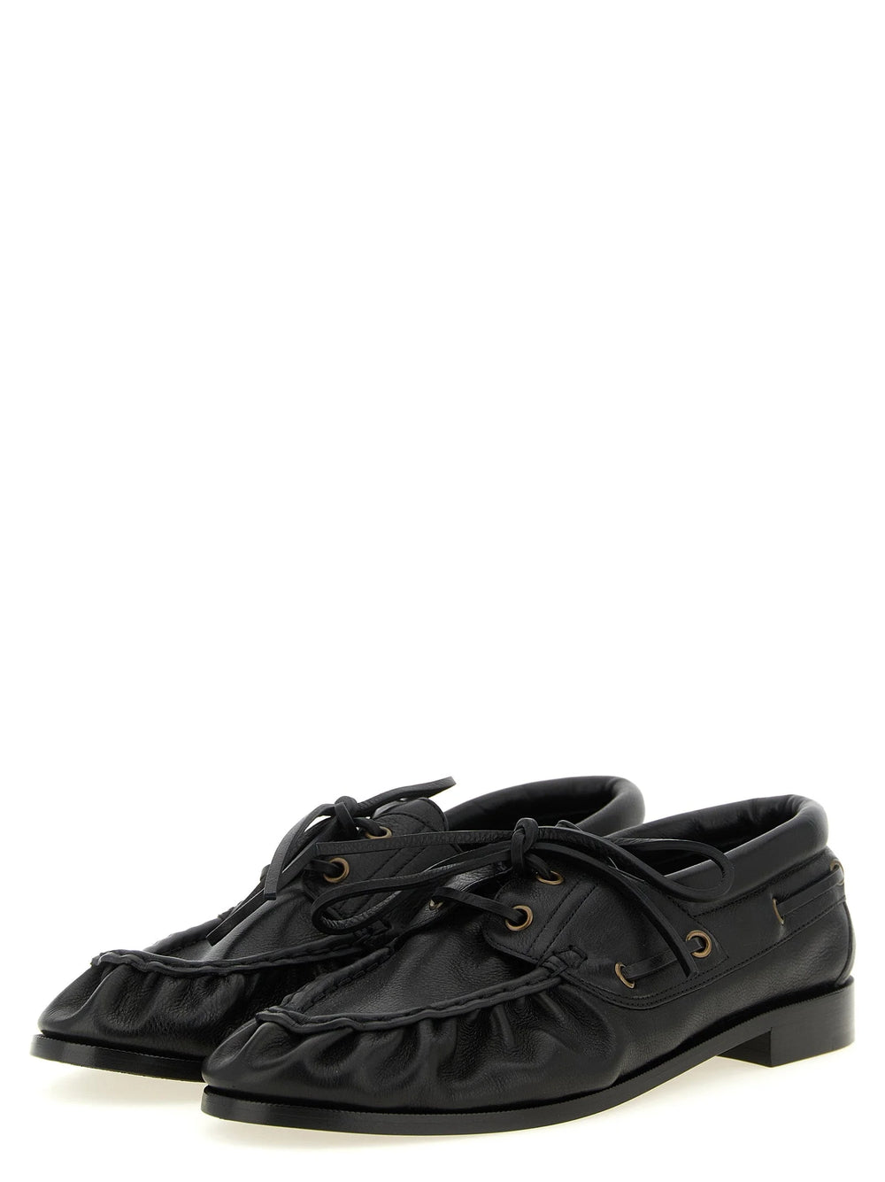 Saint Laurent svarte kalveskinns slip-on loafers