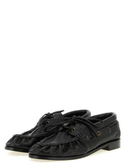 Saint Laurent svarte kalveskinns slip-on loafers