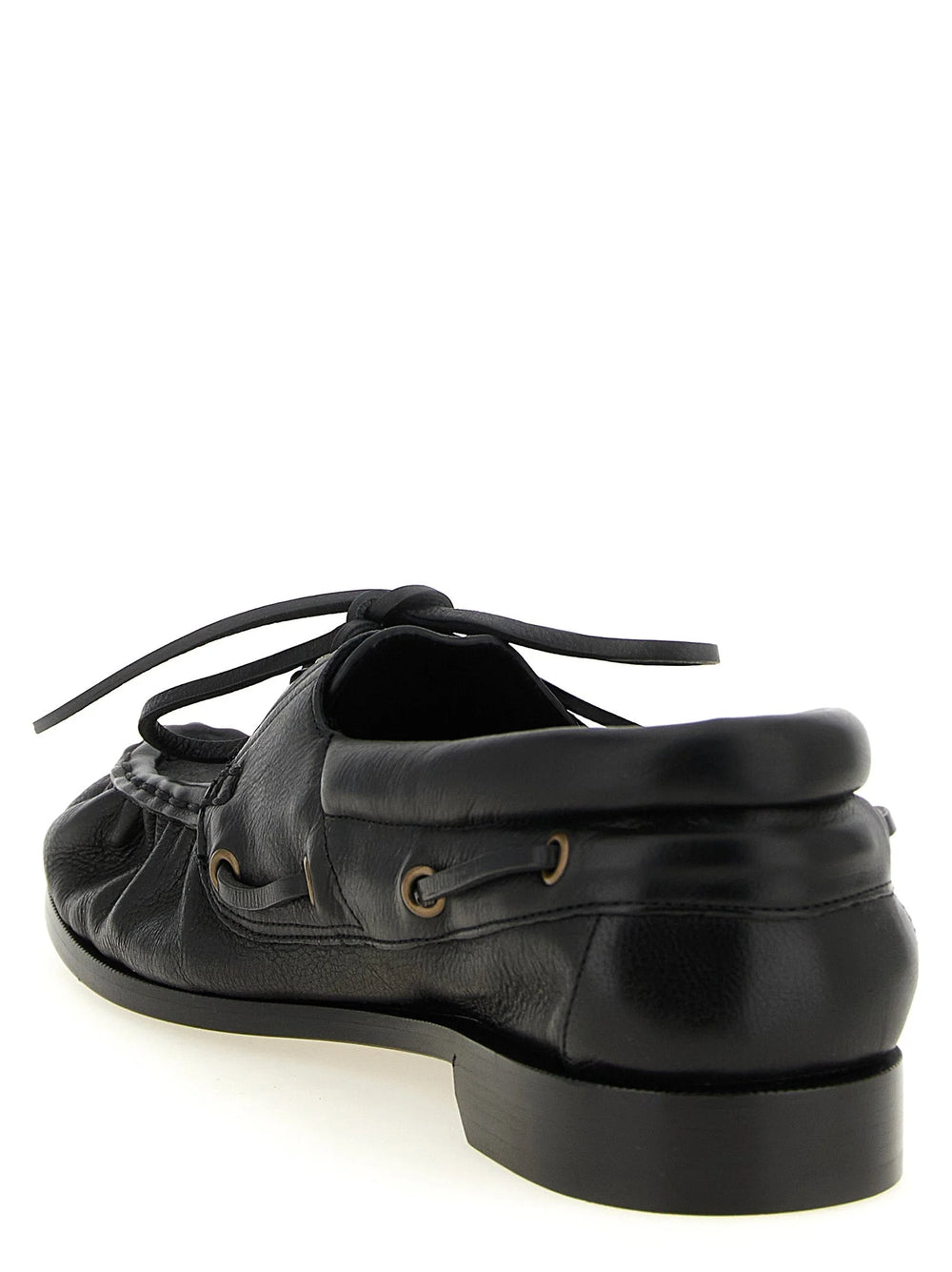 Saint Laurent svarte kalveskinns slip-on loafers