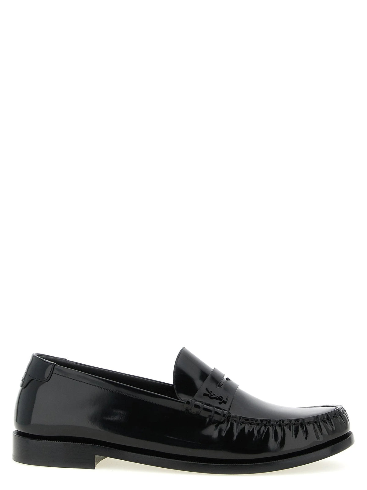 Saint Laurent Black Calfskin Slip-On Loafers