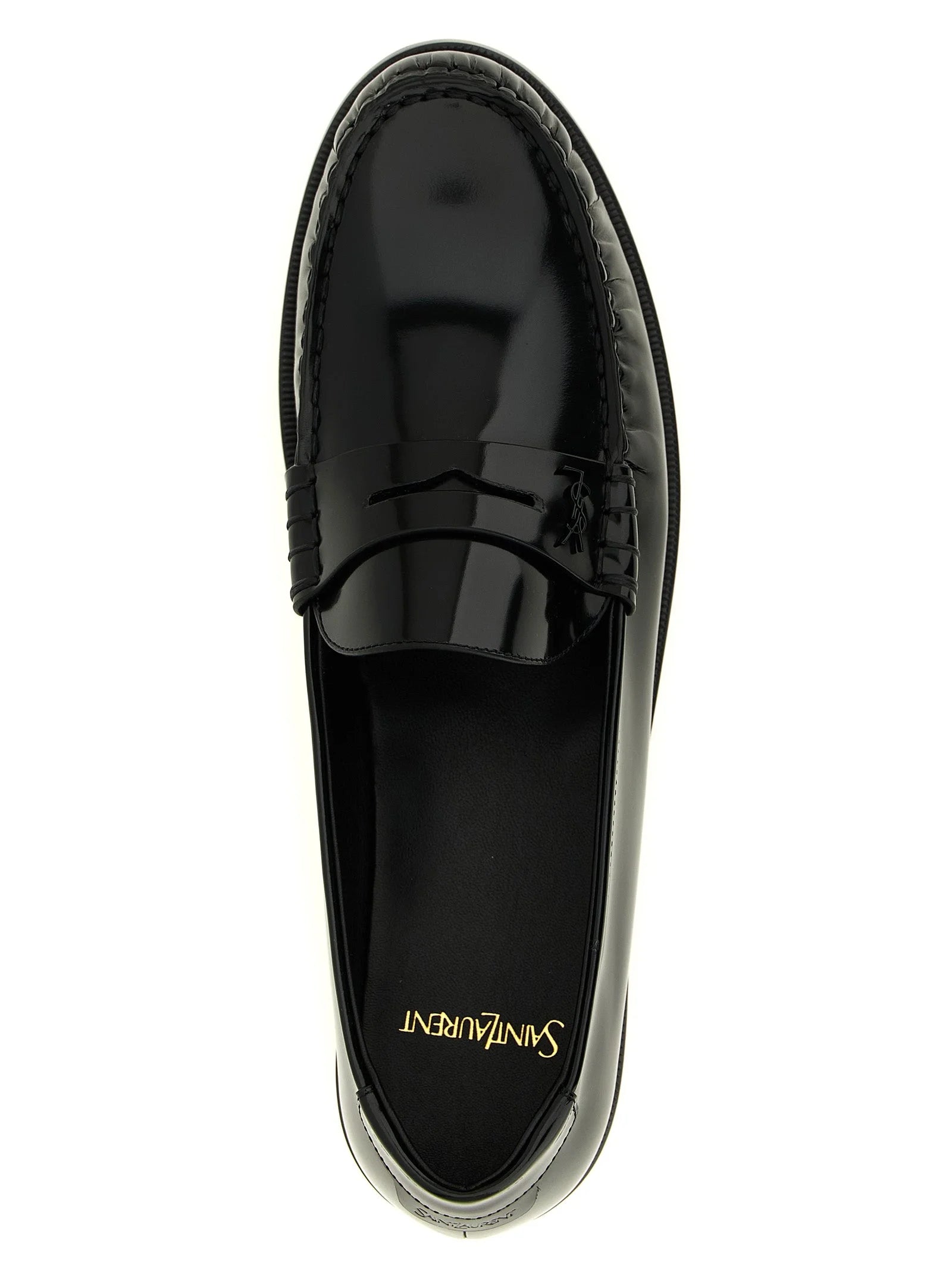 Saint Laurent Black Calfskin Slip-On Loafers