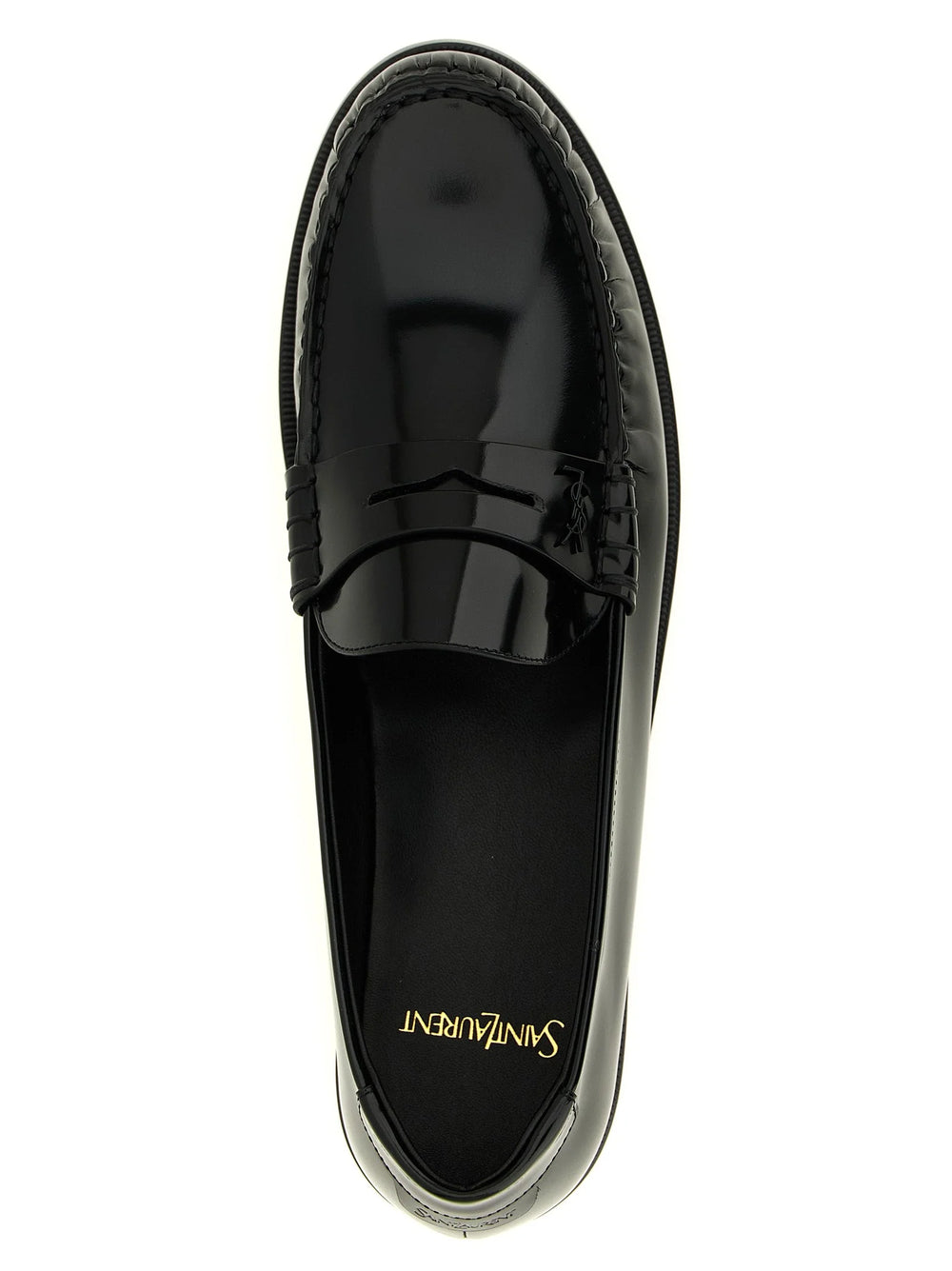 Saint Laurent Black Calfskin Slip-On Loafers