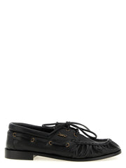Saint Laurent svarte kalveskinns slip-on loafers