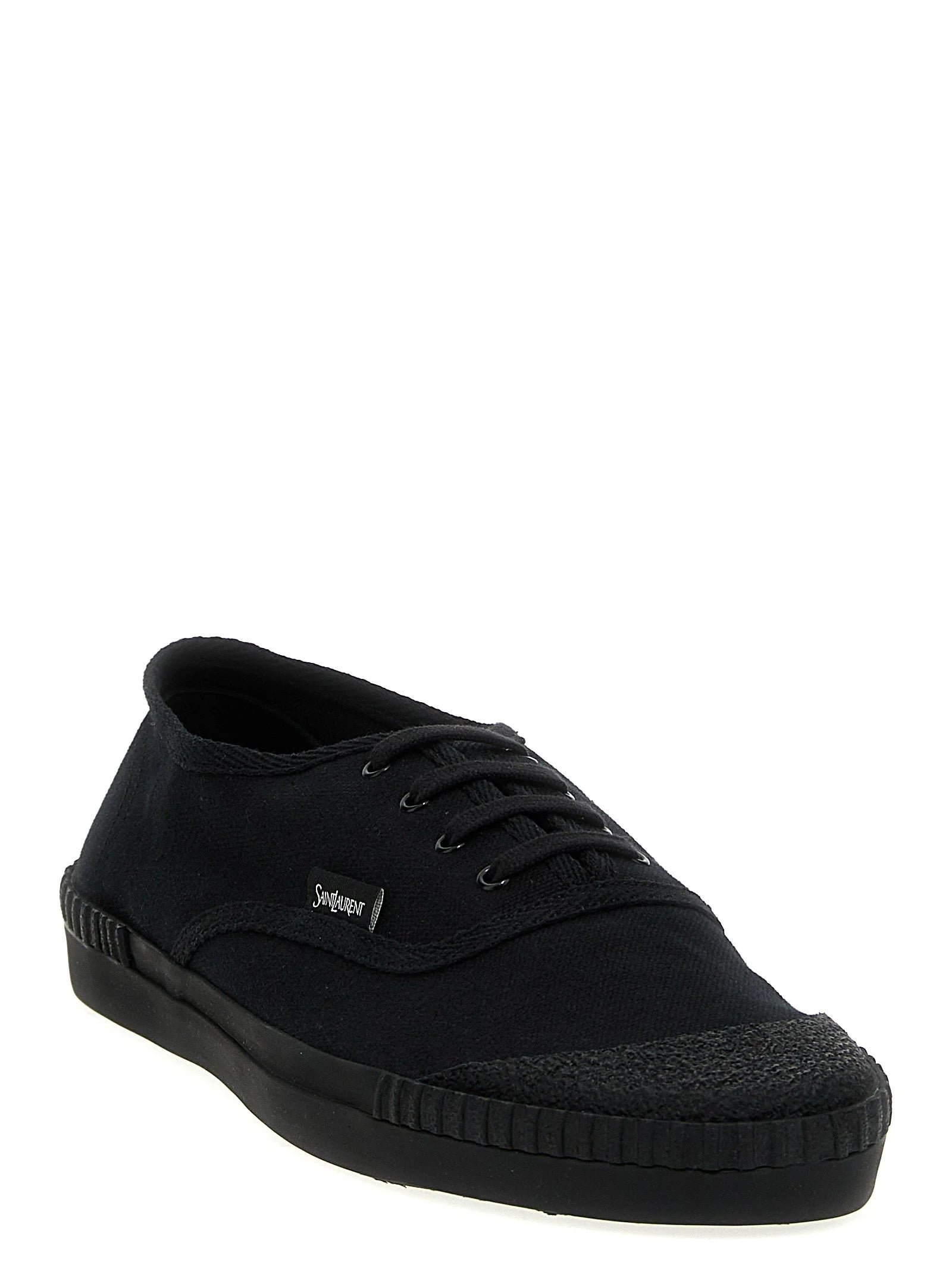 Saint Laurent Black Cotton Low Top Sneakers
